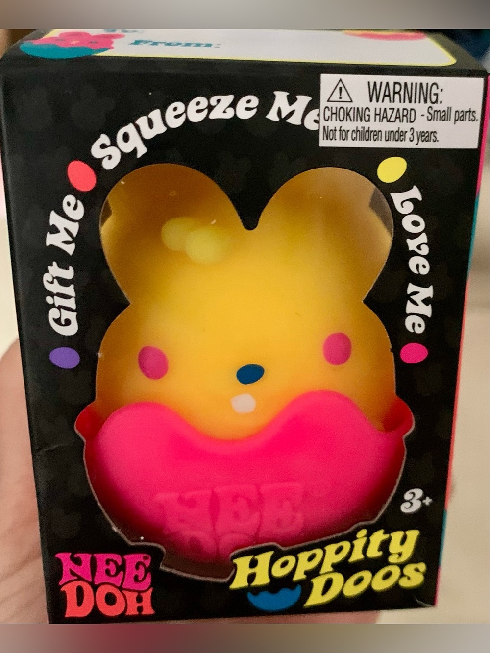 Needoh Hoppity Doos Yellow Bunny in Pink Egg 3” NIB Rare Retired